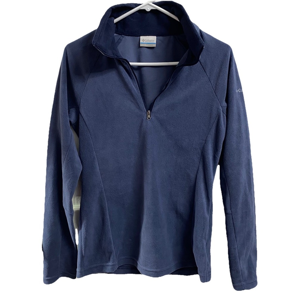 Columbia Women's 1/4 Zip Blue Fleece Pullover Super Soft Sweatshirt Sz. S EUC